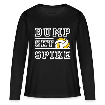 Bump Set Spike - changement de couleur possible - T-shirt manches longues Premium bio Femme - noir - Devant - Julia (174cm)