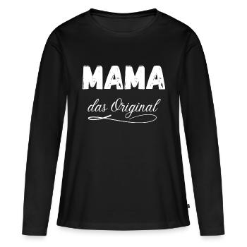 Mama das Original - Frauen Premium Bio Langarmshirt - Schwarz - Vorne - Julia (174cm)