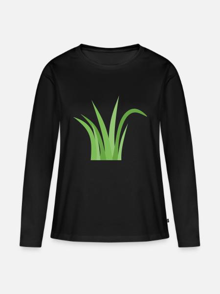 Gras - Frauen Premium Bio Langarmshirt - Schwarz