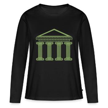 griechisches antikes gebäude - Frauen Premium Bio Langarmshirt - Schwarz - Vorne - Julia (174cm)