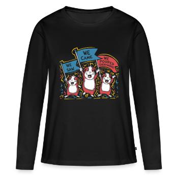 We Came We Saw We Pooped Everywhere - Frauen Premium Bio Langarmshirt - Schwarz - Vorne - Julia (174cm)