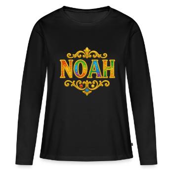 NOAH Paillettes Or Paillettes - T-shirt manches longues Premium bio Femme - noir - Devant - Julia (174cm)