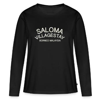 Saloma villagestay - T-shirt manches longues Premium bio Femme - noir - Devant - Julia (174cm)