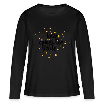 Here comes the Bride - Frauen Premium Bio Langarmshirt - Schwarz - Vorne - Julia (174cm)