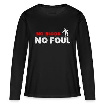 Basketball Slogan No Blood No Foul, vintage look - Women's Premium Organic Long Sleeve Shirt - black - Front - Julia (174cm)