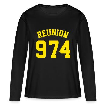 MEETING 974 - Women's Premium Organic Long Sleeve Shirt - black - Front - Julia (174cm)