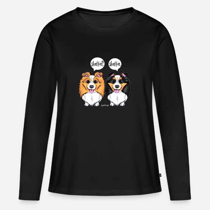 Sheltie Sheltie - Frauen Premium Bio Langarmshirt - Schwarz