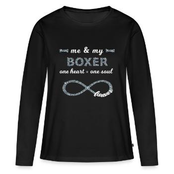 me & my deutscher Boxer Hunderasse Hund Hunde 8 - Frauen Premium Bio Langarmshirt - Schwarz - Vorne - Julia (174cm)