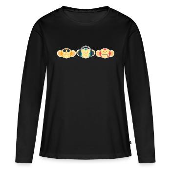 See no, Hear no, Speak no... - Women's Premium Organic Long Sleeve Shirt - black - Front - Julia (174cm)