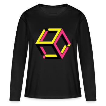 Impossible Figures 81B - Women's Premium Organic Long Sleeve Shirt - black - Front - Julia (174cm)