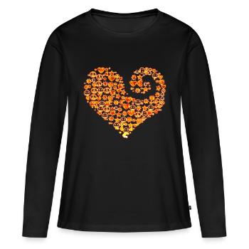 LOVE ICONS - Heart - Women's Premium Organic Long Sleeve Shirt - black - Front - Julia (174cm)