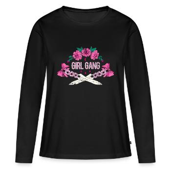Fille Gang Hen Partie JGA Cadeau - T-shirt manches longues Premium bio Femme - noir - Devant - Julia (174cm)