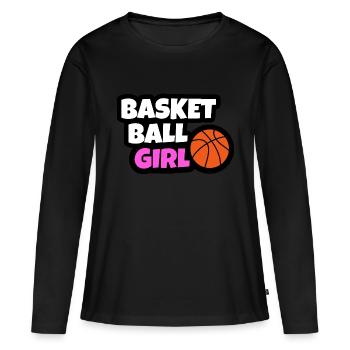 Basketball Spielerin Girl Maedchen Frau - Frauen Premium Bio Langarmshirt - Schwarz - Vorne - Julia (174cm)