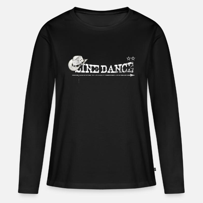 linedance - Frauen Premium Bio Langarmshirt - Schwarz