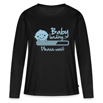 Baby loading - please wait - Frauen Premium Bio Langarmshirt - Schwarz - Vorne - Julia (174cm)