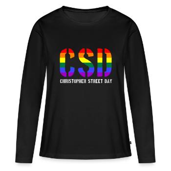 CSD - Christopher Street Day - Gay Pride - LGBT - Frauen Premium Bio Langarmshirt - Schwarz - Vorne - Julia (174cm)