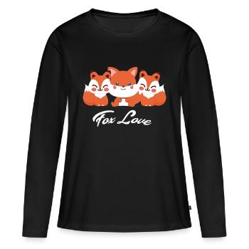 Fuchs - Frauen Premium Bio Langarmshirt - Schwarz - Vorne - Julia (174cm)