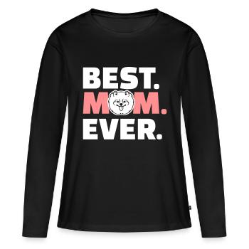 Spitz - Frauen Premium Bio Langarmshirt - Schwarz - Vorne - Julia (174cm)