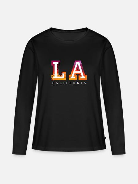 Los Angeles - Frauen Premium Bio Langarmshirt - Schwarz