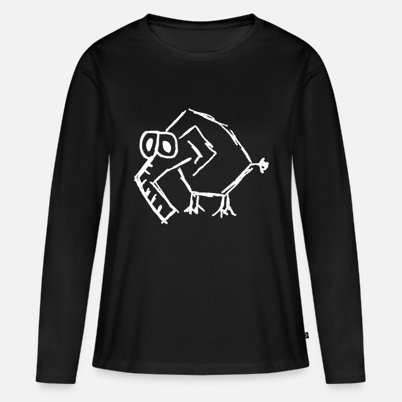 Elefant - Frauen Premium Bio Langarmshirt - Schwarz