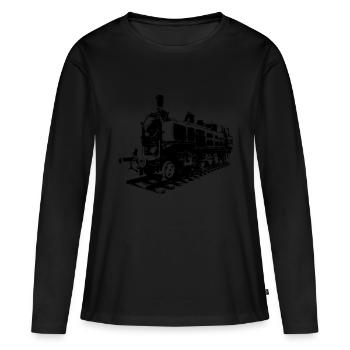 Locomotive à vapeur - T-shirt manches longues Premium bio Femme - noir - Devant - Julia (174cm)