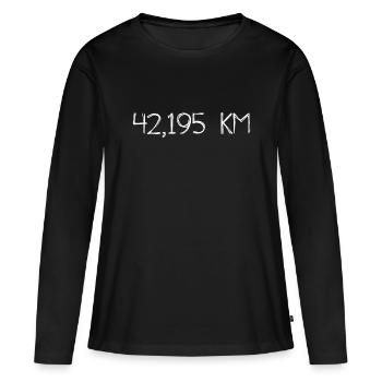 Marathon - course à pied - sport - course à pied - jogging - T-shirt manches longues Premium bio Femme - noir - Devant - Julia (174cm)