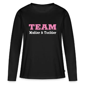 ÉQUIPE MÈRE ET FILLE - T-shirt manches longues Premium bio Femme - noir - Devant - Julia (174cm)