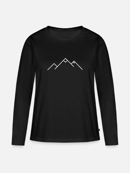 snowy mountains. - Frauen Premium Bio Langarmshirt - Schwarz