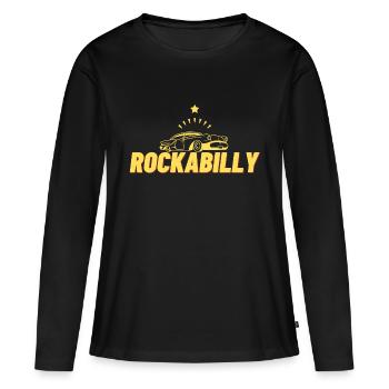 Rockabilly - T-shirt manches longues Premium bio Femme - noir - Devant - Julia (174cm)