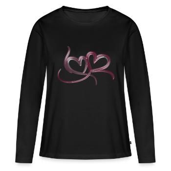 herz - T-shirt manches longues Premium bio Femme - noir - Devant - Julia (174cm)