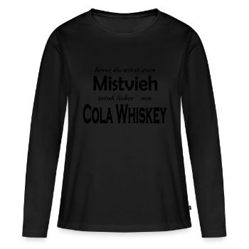 Mistvieh Whiskey - T-shirt manches longues Premium bio Femme - noir - Devant - Julia (174cm)