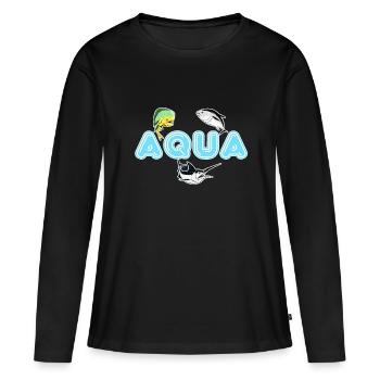 Aqua - T-shirt manches longues Premium bio Femme - noir - Devant - Julia (174cm)