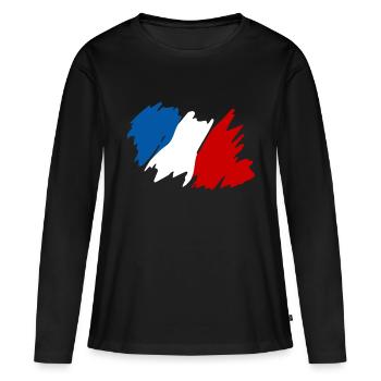 France French flag Frenchman France decoration - Women's Premium Organic Long Sleeve Shirt - black - Front - Julia (174cm)