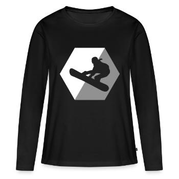 Snowboard Snowboarder - T-shirt manches longues Premium bio Femme - noir - Devant - Julia (174cm)