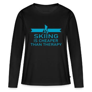 Ski Skiing Après-Ski - Women's Premium Organic Long Sleeve Shirt - black - Front - Julia (174cm)