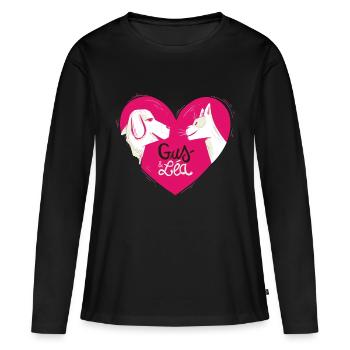Gus & Léa complices pour toujours - T-shirt manches longues Premium bio Femme - noir - Devant - Julia (174cm)