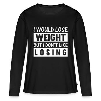 Je perdrais du poids mais je n’aime pas perdre - T-shirt manches longues Premium bio Femme - noir - Devant - Julia (174cm)