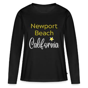 Newport Beach California - T-shirt manches longues Premium bio Femme - noir - Devant - Julia (174cm)