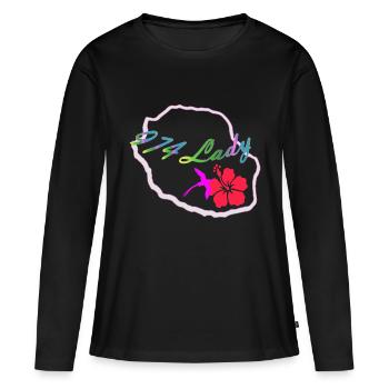 974 DAME 2 - Frauen Premium Bio Langarmshirt - Schwarz - Vorne - Julia (174cm)