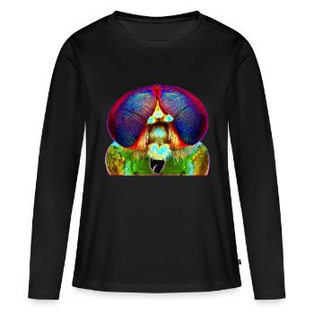 Cauchemar dans la rue des yeux composés - T-shirt manches longues Premium bio Femme - noir - Devant - Julia (174cm)