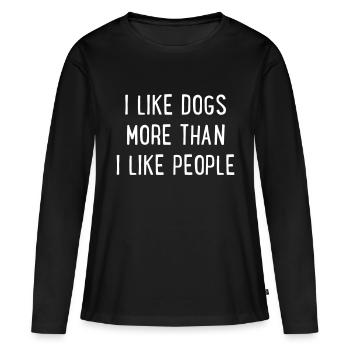 Canine - T-shirt manches longues Premium bio Femme - noir - Devant - Julia (174cm)