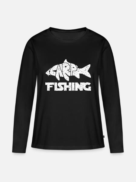 Carp Fishing - Karpfen Angeln - Frauen Premium Bio Langarmshirt - Schwarz