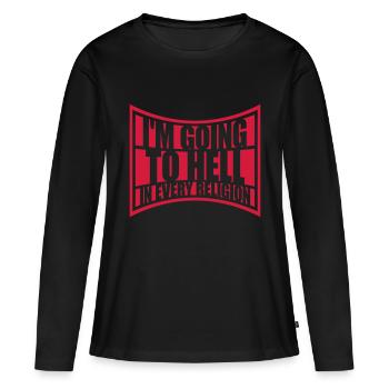 En allant en enfer - T-shirt manches longues Premium bio Femme - noir - Devant - Julia (174cm)