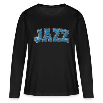 Jazz Varsity Grunge - T-shirt manches longues Premium bio Femme - noir - Devant - Julia (174cm)