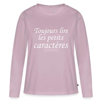 humour annonce grossesse - future maman - T-shirt manches longues Premium bio Femme - rose poudré - Devant - Julia (174cm)