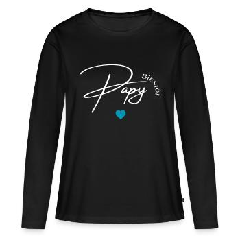 Bientôt papy - T-shirt manches longues Premium bio Femme - noir - Devant - Julia (174cm)