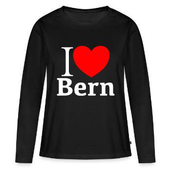 j’aime Berne - T-shirt manches longues Premium bio Femme - noir - Devant - Julia (174cm)
