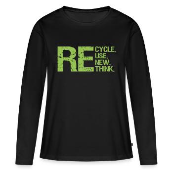 ReCycle ReUse ReNew ReThink - Women's Premium Organic Long Sleeve Shirt - black - Front - Julia (174cm)