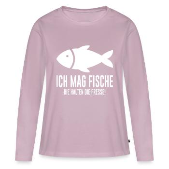 Fische Fisch Spruch Haustier fun - Frauen Premium Bio Langarmshirt - Altrosa - Vorne - Julia (174cm)