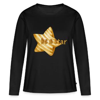 Soyez une star - T-shirt manches longues Premium bio Femme - noir - Devant - Julia (174cm)